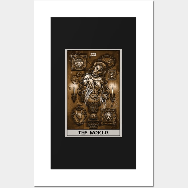 The World Tarot Card Victorian Ghost Wall Art by TheGhoulishGarb